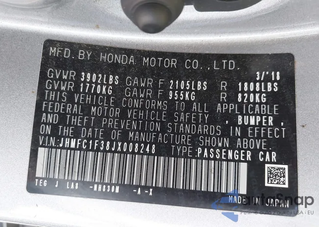 JHMFC1F38JX008248: 43124977