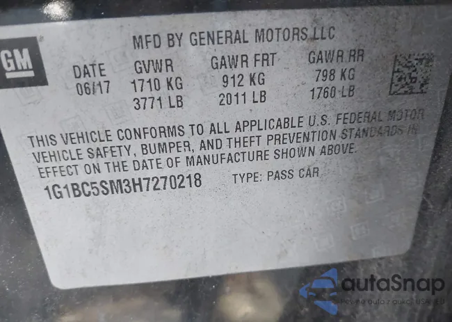 1G1BC5SM3H7270218: 43126238