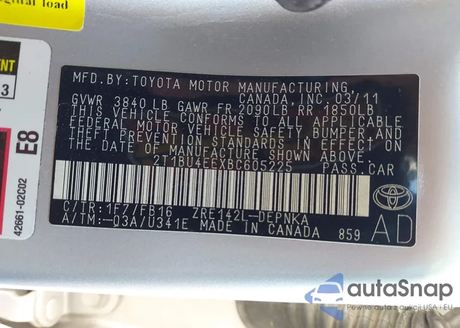 2T1BU4EEXBC605225: 43126256