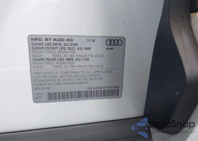 WA1LAAGE4KB024966: 43126257