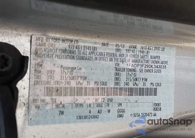 1FADP3F29DL343035: 43126389