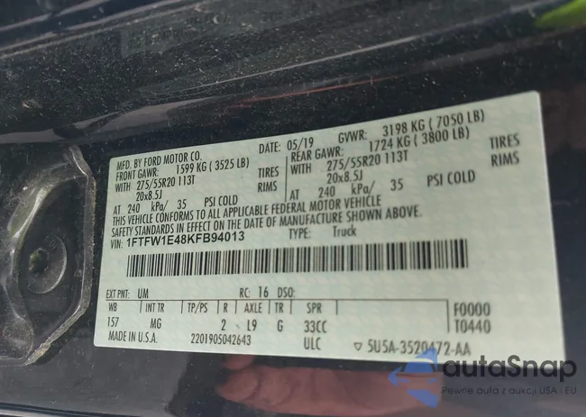 1FTFW1E48KFB94013: 43126575