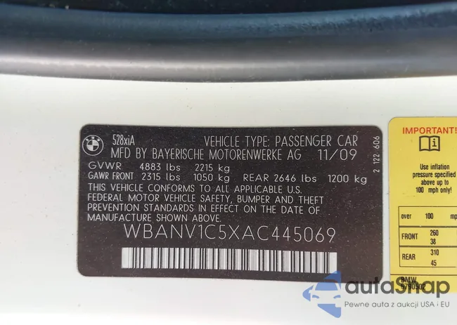 WBANV1C5XAC445069: 43125677