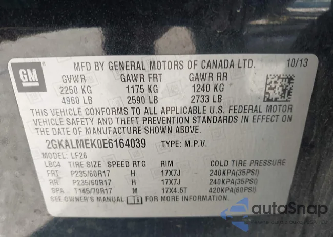 2GKALMEK0E6164039: 43125682