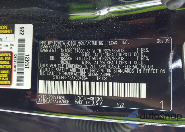 5TFUM5F15AX004864: 43125730