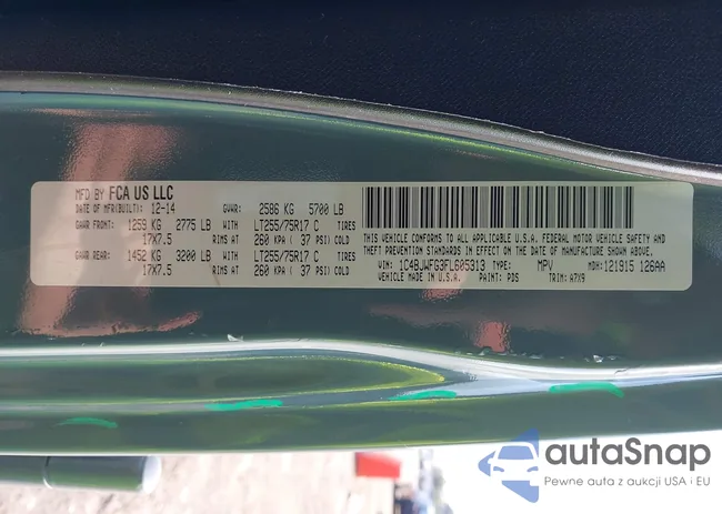 1C4BJWFG3FL605313: 43125844