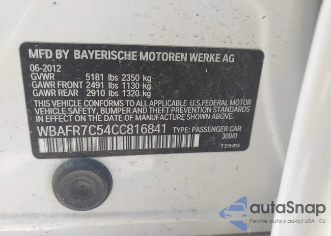 WBAFR7C54CC816841: 43125846