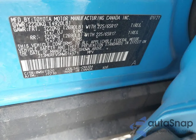 2T3M6RFV5MW014971: 43125867