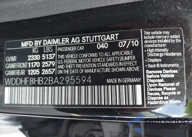 WDDHF8HB2BA295594: 43125891