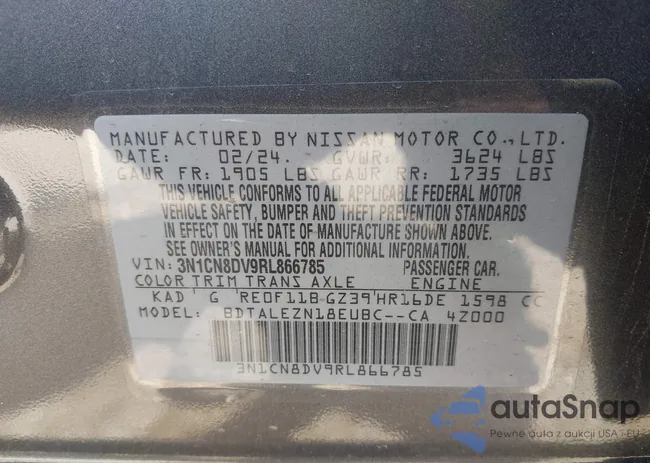 3N1CN8DV9RL866785: 43125917