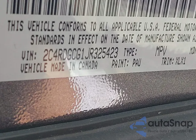 2C4RDGCG1JR325423: 43125975