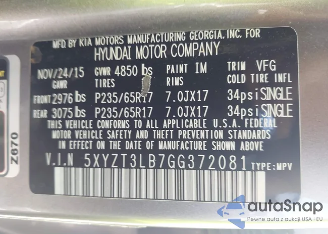 5XYZT3LB7GG372081: 43126008