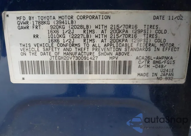 JTEGH20V730091427: 43126056