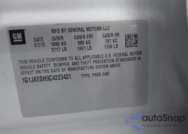 1G1JA5SH9C4223421: 43126074