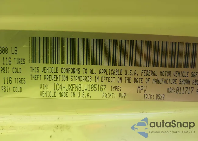 1C4HJXFN8LW185167: 43127116