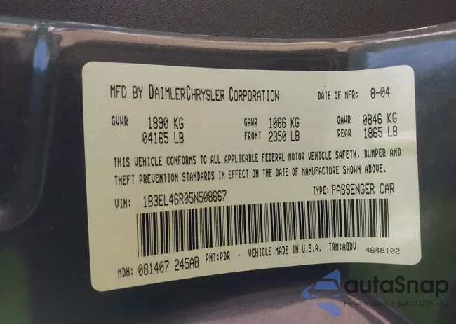 1B3EL46R05N508667: 43127264