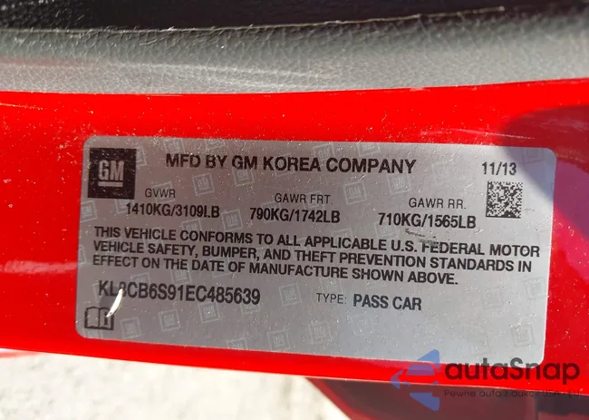 KL8CB6S91EC485639: 43127457