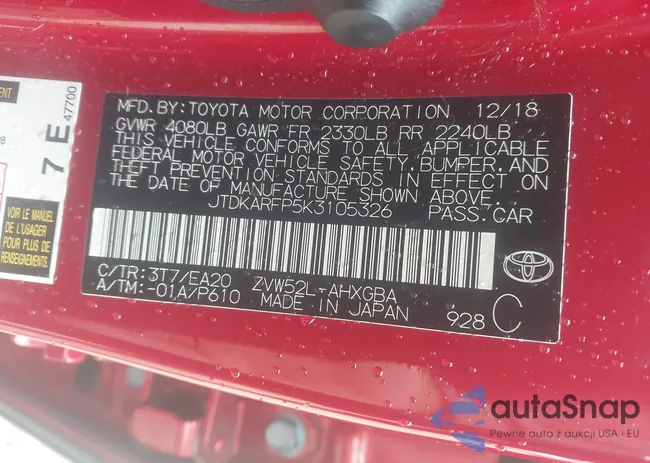 JTDKARFP5K3105326: 43127470