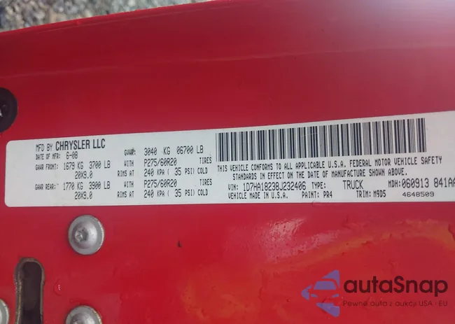 1D7HA18238J232406: 43127501