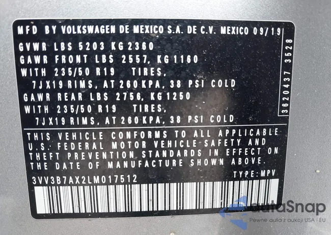 3VV3B7AX2LM017512: 43127531