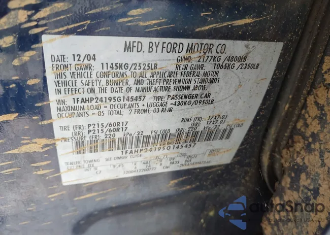 1FAHP24195G145457: 43127623