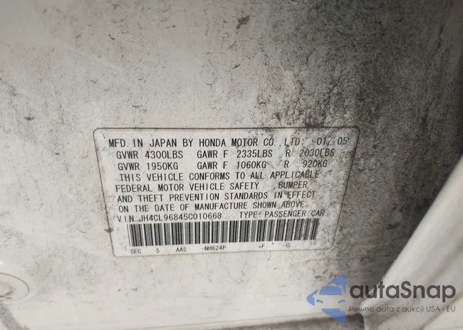 JH4CL96845C010668: 43127653