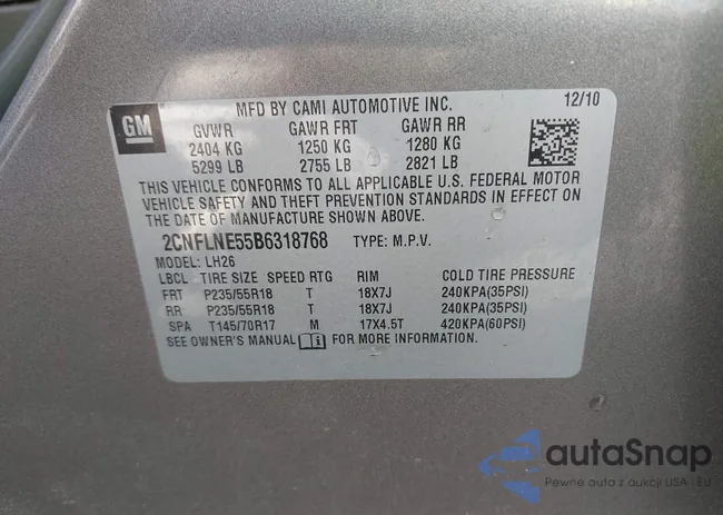 2CNFLNE55B6318768: 43127665