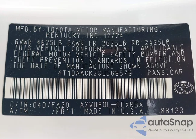 4T1DAACK2SU568579: 43126743