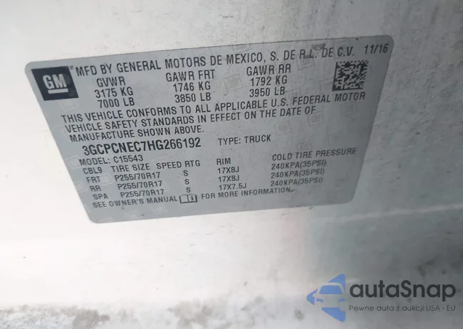 3GCPCNEC7HG266192: 43126822