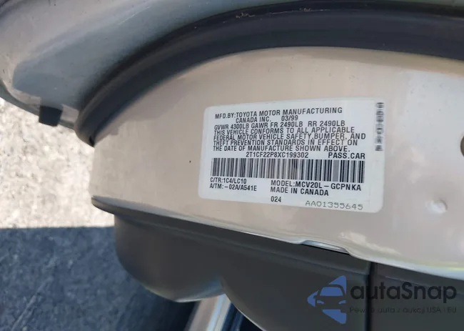 2T1CF22P8XC199302: 43126832