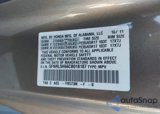 5FNRL5H66CB018187: 43126874