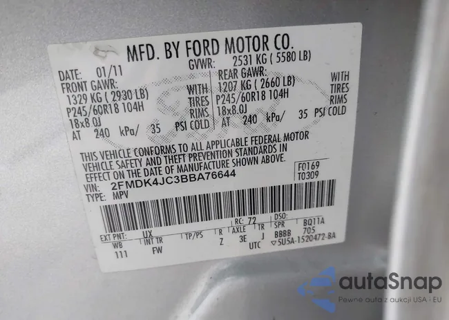 2FMDK4JC3BBA76644: 43126959