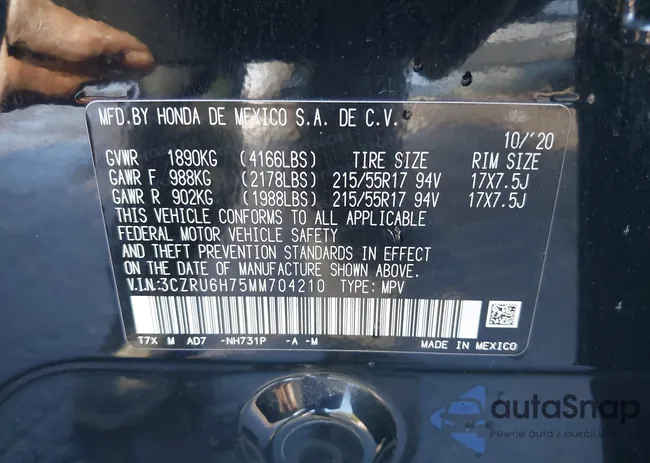 3CZRU6H75MM704210: 43126967