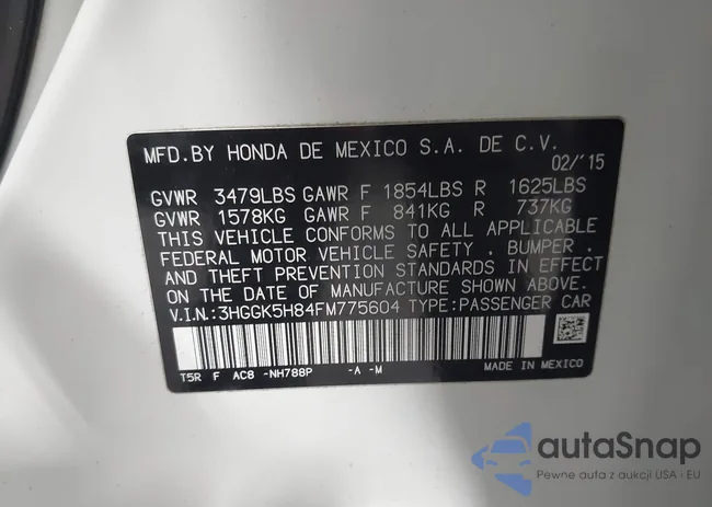 3HGGK5H84FM775604: 43128112