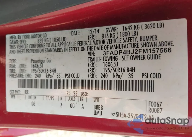 3FADP4BJ2FM157566: 43128128