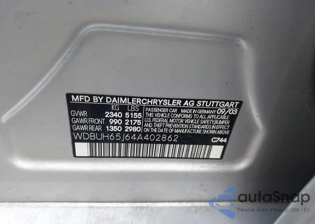 WDBUH65J64A402862: 43128135