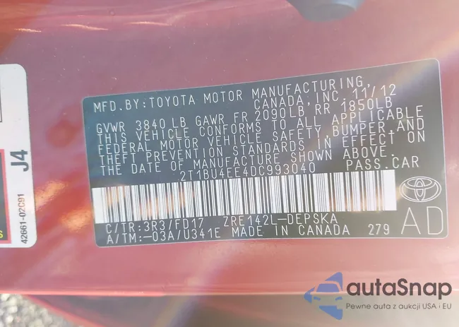 2T1BU4EE4DC993040: 43128306