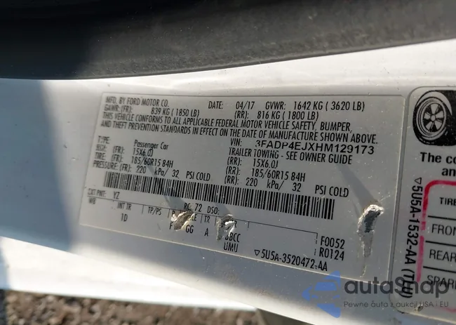 3FADP4EJXHM129173: 43128368