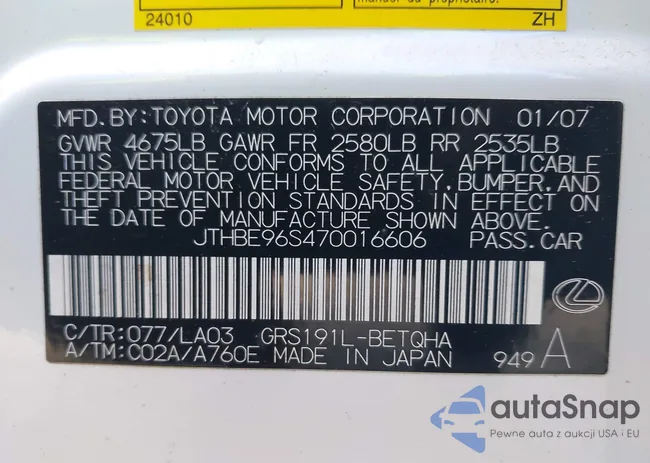 JTHBE96S470016606: 43128389