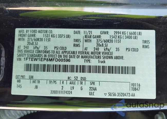 1FTEW1EP8MFD00596: 43128516