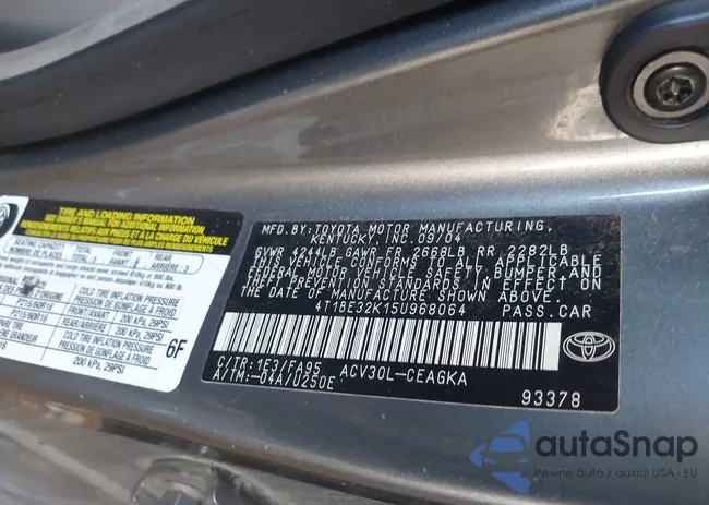 4T1BE32K15U968064: 43128601