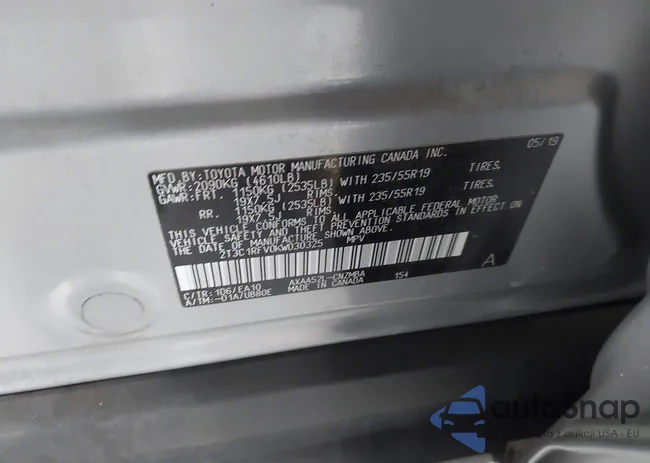 2T3C1RFV0KW030325: 43128622