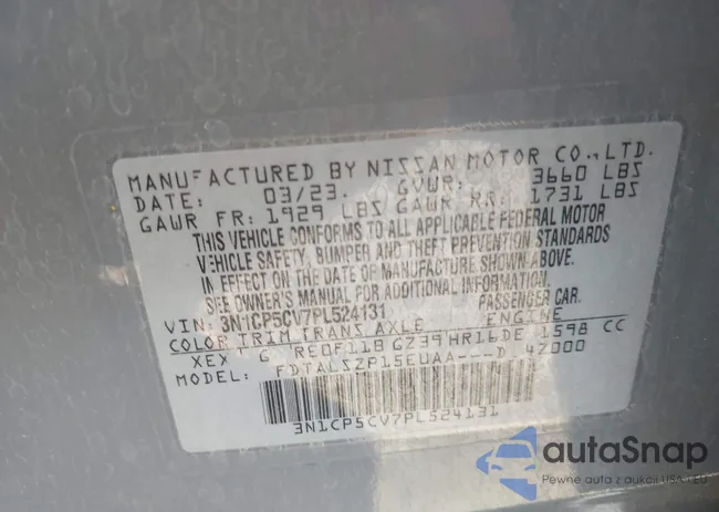 3N1CP5CV7PL524131: 43128655