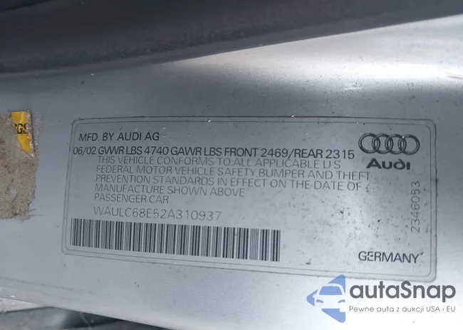 WAULC68E52A310937: 43127731