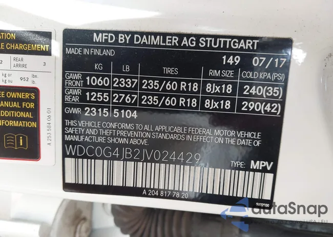 WDC0G4JB2JV024429: 43127787