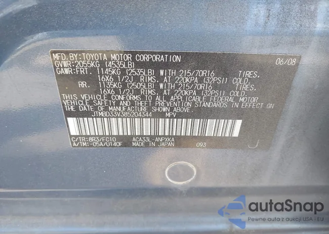 JTMBD33V385204344: 43127857