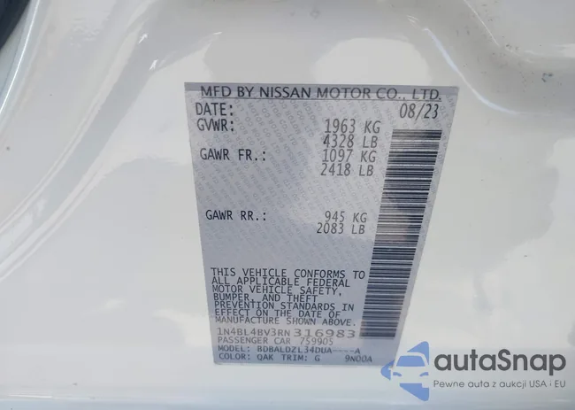 1N4BL4BV3RN316983: 43127874