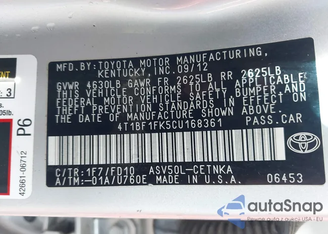 4T1BF1FK5CU168361: 43127966