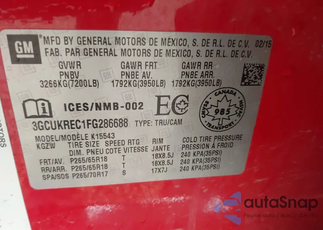 3GCUKREC1FG286688: 43128007