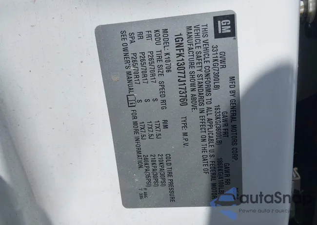 1GNFK13077J173760: 43129161